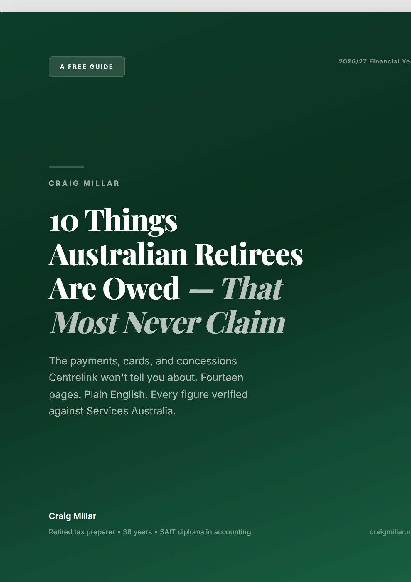 10 Things Australian Retirees Are Owed — free guide cover
