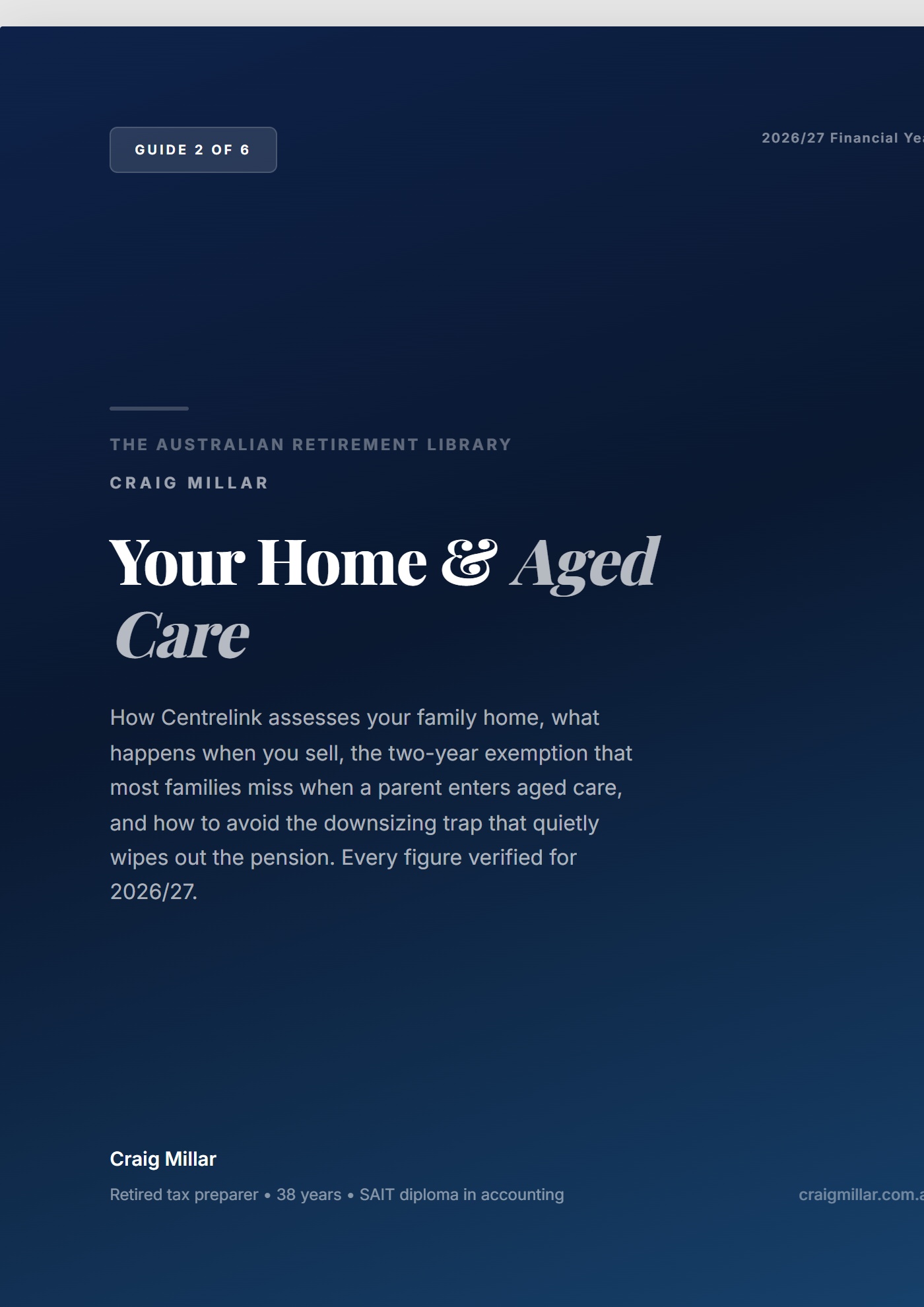 Your home, your pension, and aged care — guide cover