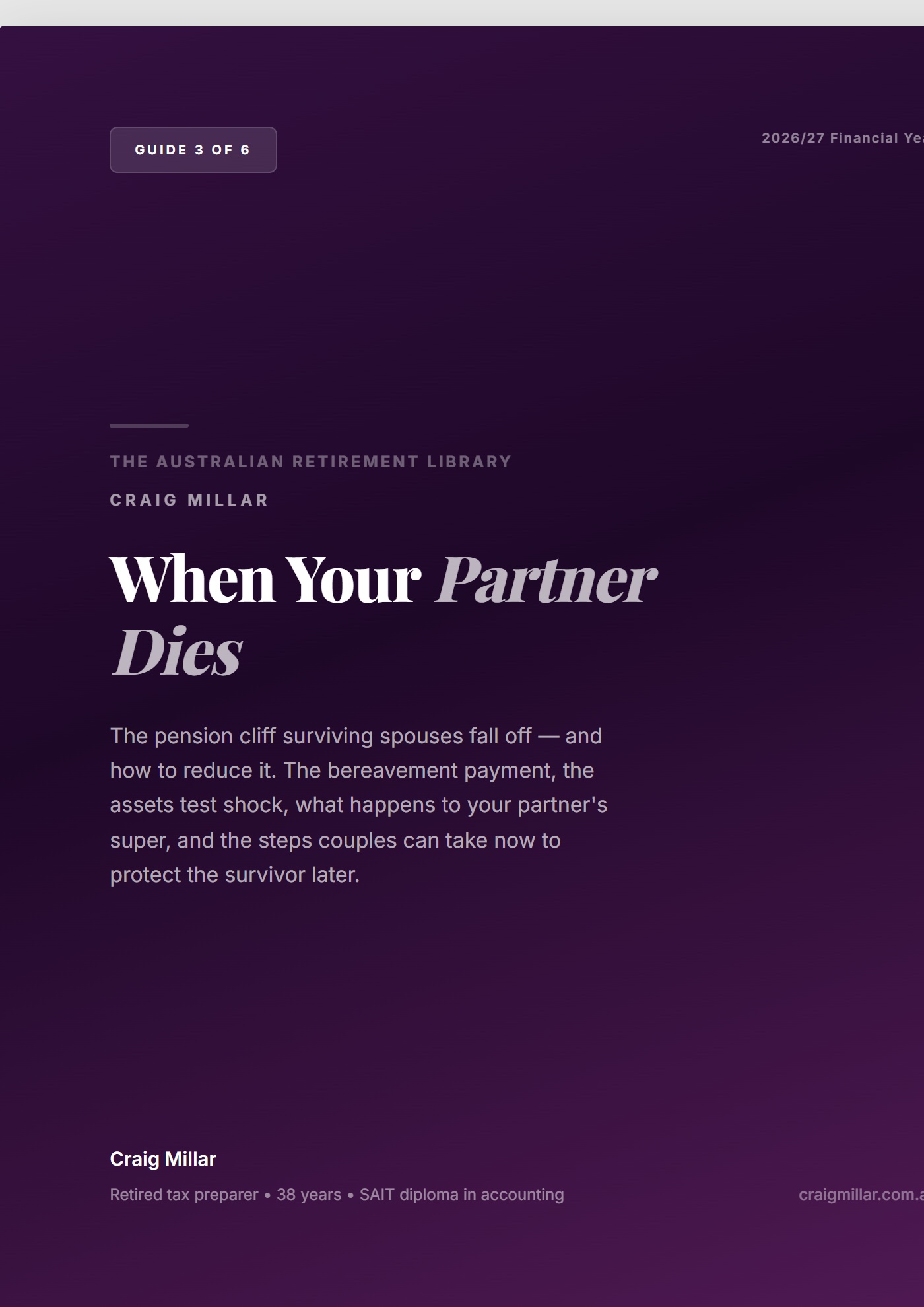 When your partner dies — guide cover