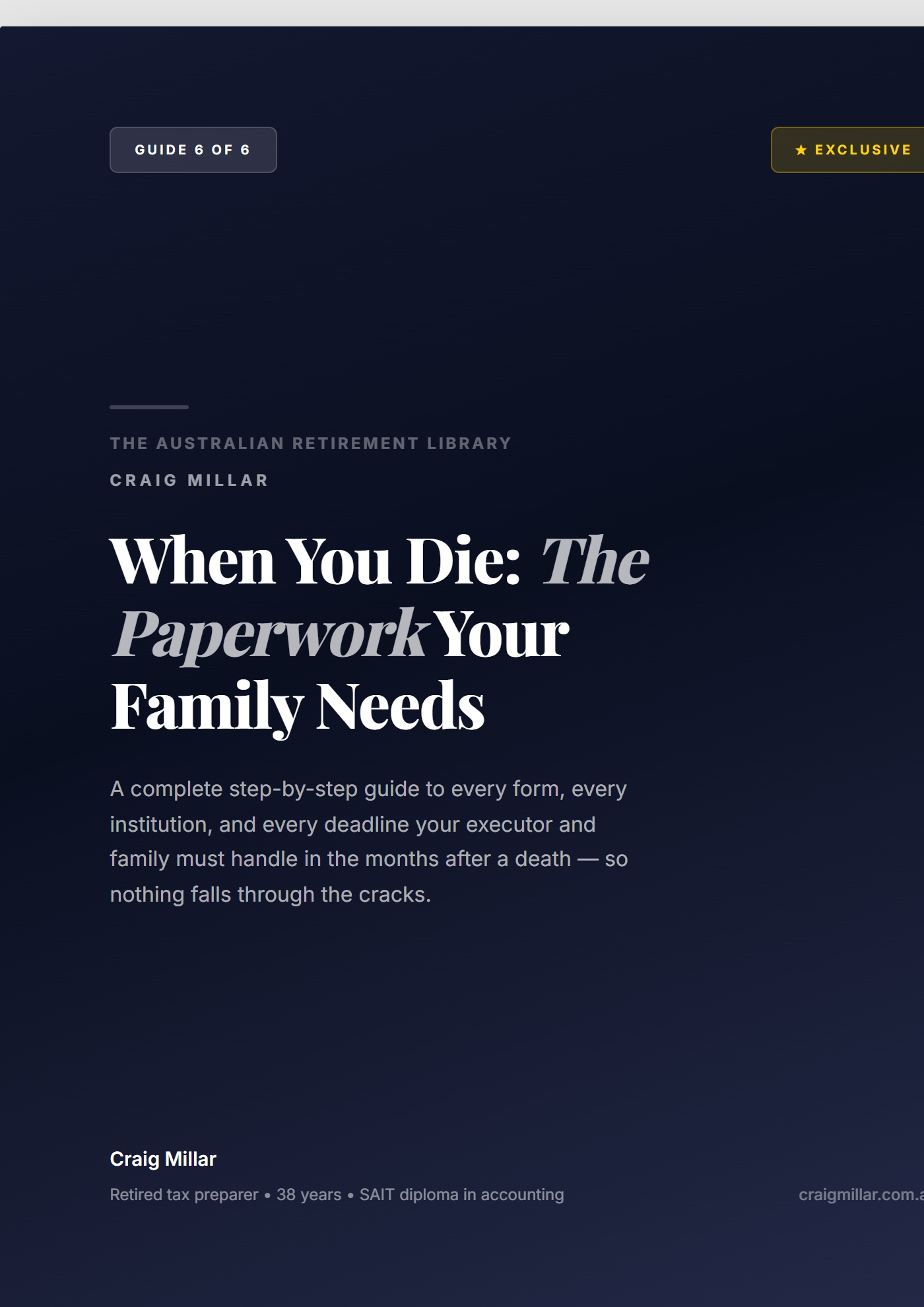 When you die: the paperwork your family needs — guide cover