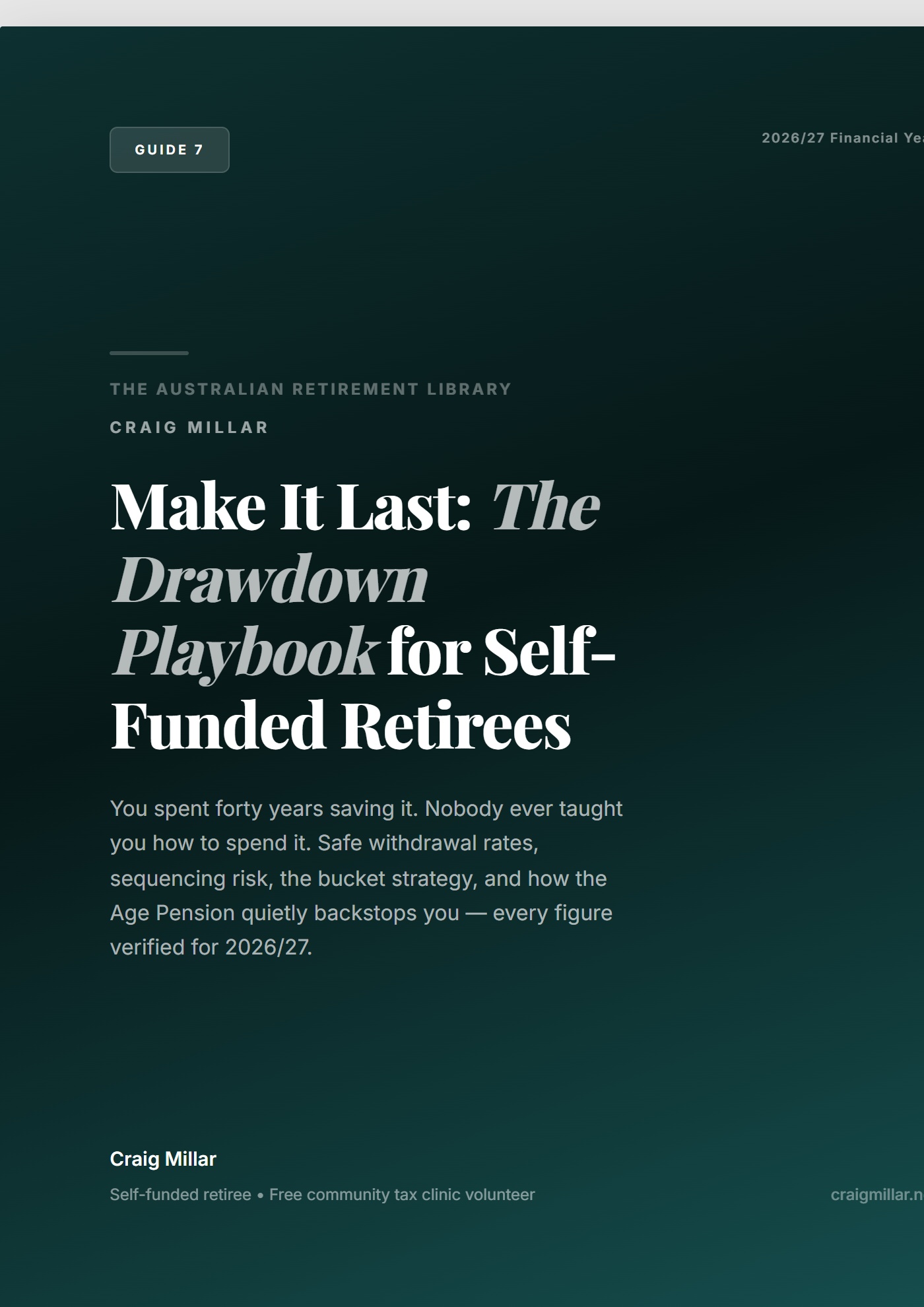 Make It Last: the drawdown playbook — guide cover
